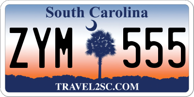 SC license plate ZYM555