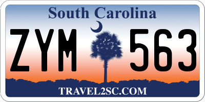 SC license plate ZYM563