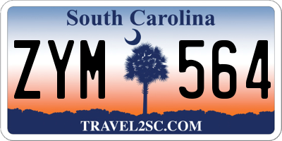 SC license plate ZYM564