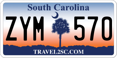 SC license plate ZYM570