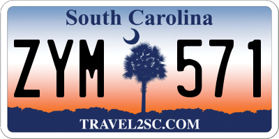 SC license plate ZYM571