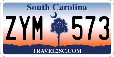 SC license plate ZYM573