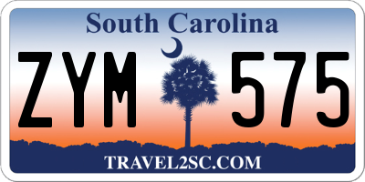SC license plate ZYM575