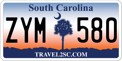 SC license plate ZYM580