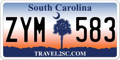SC license plate ZYM583