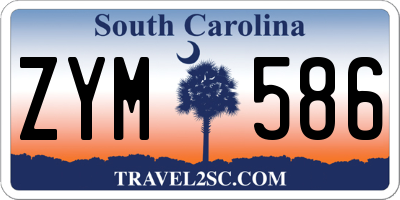 SC license plate ZYM586