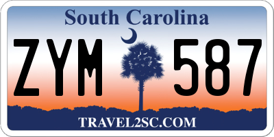 SC license plate ZYM587