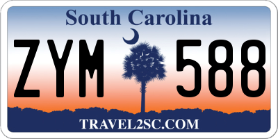 SC license plate ZYM588