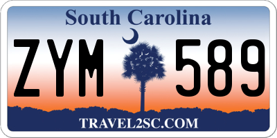 SC license plate ZYM589