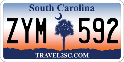 SC license plate ZYM592