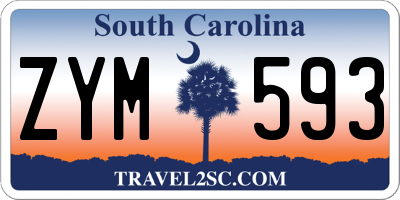 SC license plate ZYM593