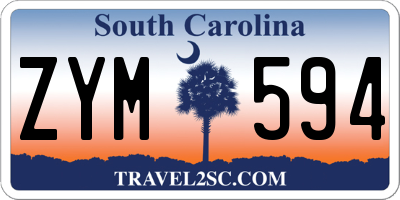 SC license plate ZYM594