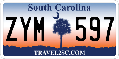 SC license plate ZYM597