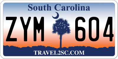 SC license plate ZYM604
