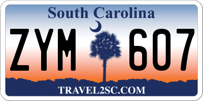SC license plate ZYM607