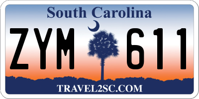 SC license plate ZYM611