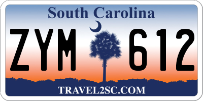 SC license plate ZYM612