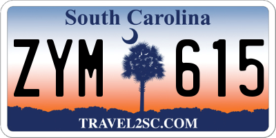 SC license plate ZYM615