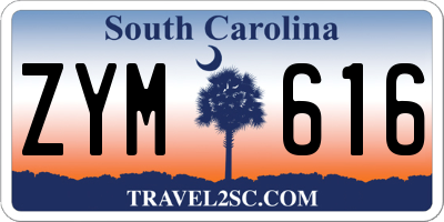 SC license plate ZYM616