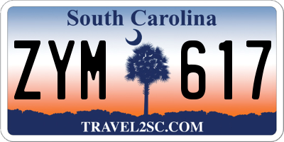 SC license plate ZYM617