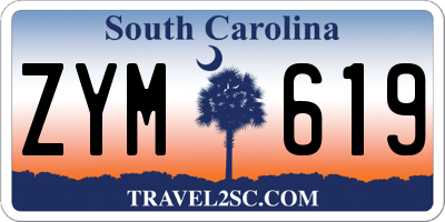 SC license plate ZYM619