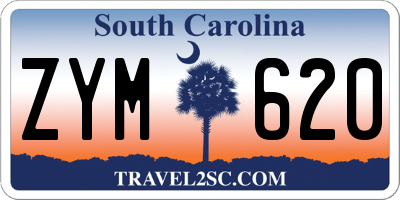SC license plate ZYM620