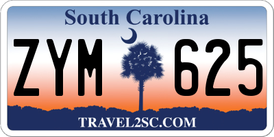 SC license plate ZYM625