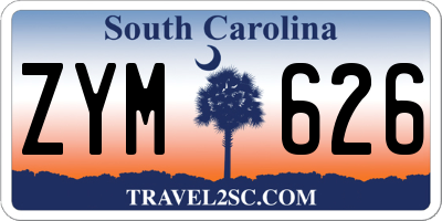 SC license plate ZYM626