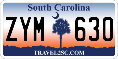 SC license plate ZYM630