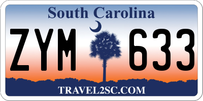 SC license plate ZYM633