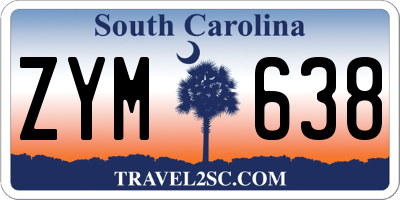 SC license plate ZYM638