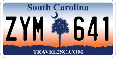 SC license plate ZYM641