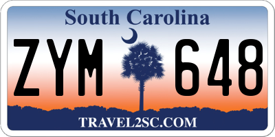 SC license plate ZYM648