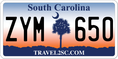 SC license plate ZYM650