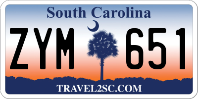 SC license plate ZYM651