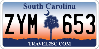 SC license plate ZYM653