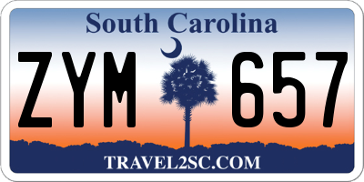 SC license plate ZYM657