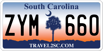 SC license plate ZYM660