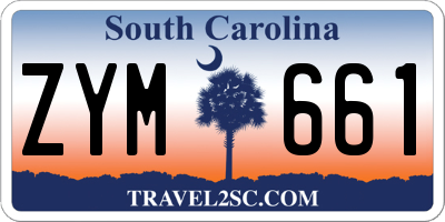 SC license plate ZYM661