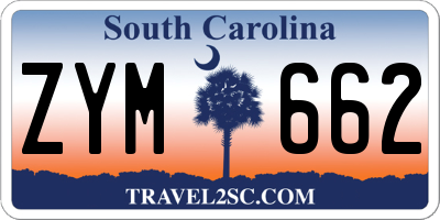 SC license plate ZYM662