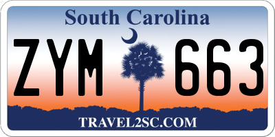 SC license plate ZYM663