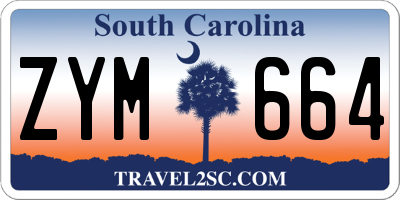 SC license plate ZYM664