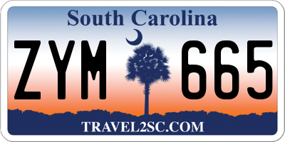 SC license plate ZYM665