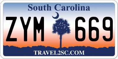 SC license plate ZYM669