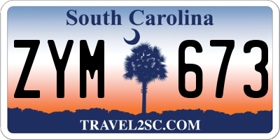 SC license plate ZYM673