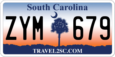 SC license plate ZYM679
