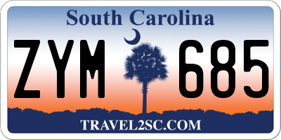 SC license plate ZYM685