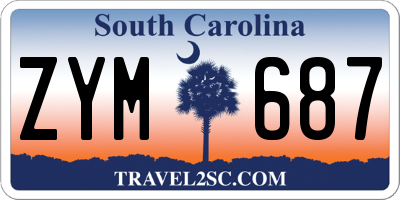 SC license plate ZYM687