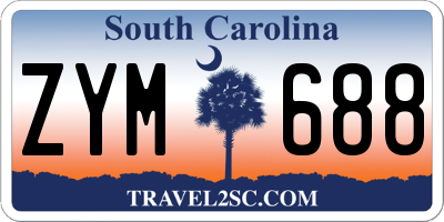 SC license plate ZYM688