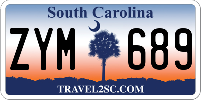 SC license plate ZYM689